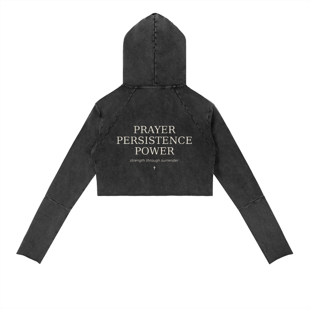 Prayer • Persistence • Power Vintage Raw Edge Hoodie