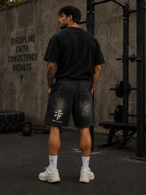 CRUSHED Vintage Washed Training Shorts