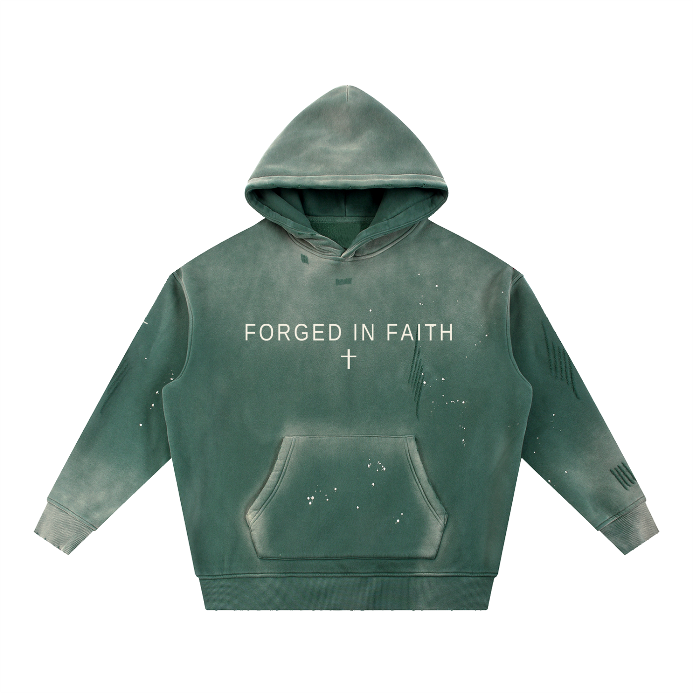 Forged in Faith Vintage Washed Frayed Hoodie