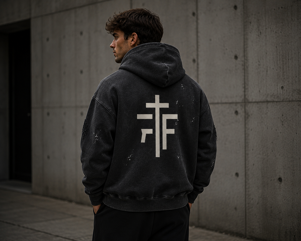 Forged in Faith Vintage Washed Frayed Hoodie