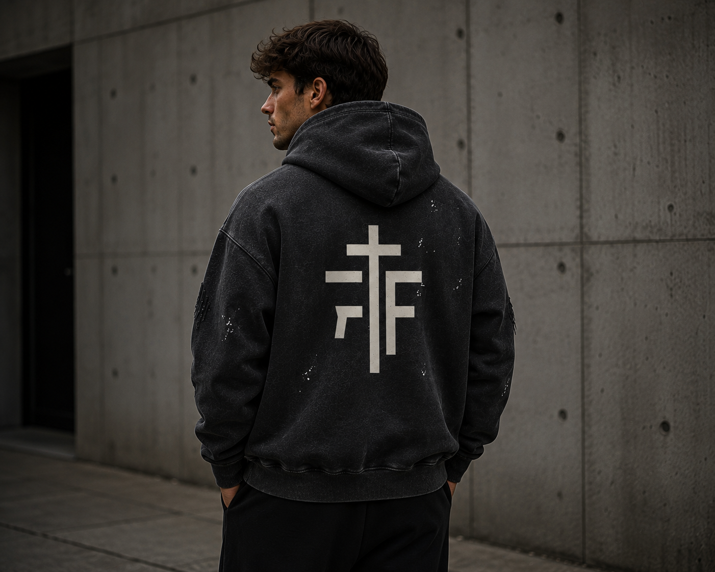 Forged in Faith Vintage Washed Frayed Hoodie