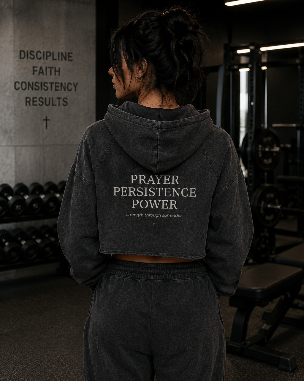 Prayer • Persistence • Power Vintage Raw Edge Hoodie