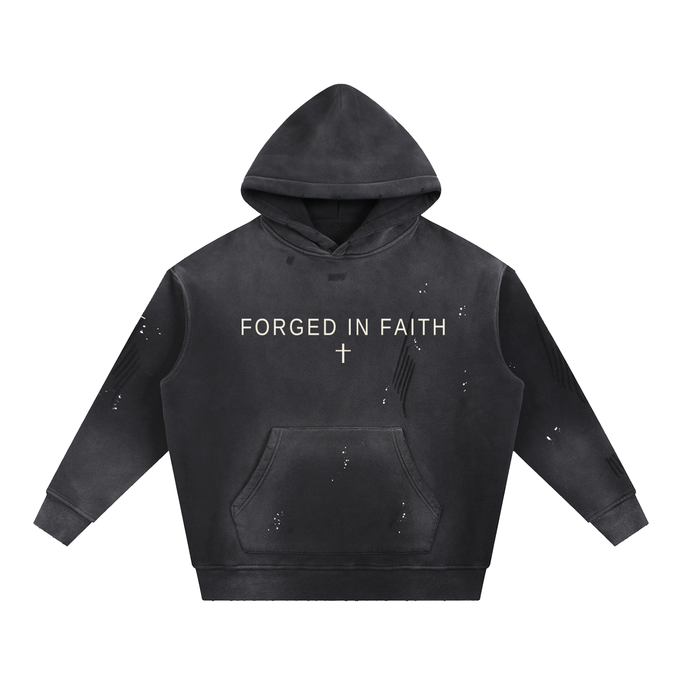 Forged in Faith Vintage Washed Frayed Hoodie